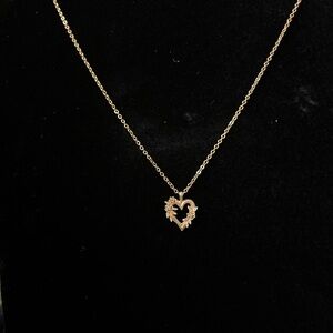 Caspian International 14KP Gold and Diamonds Heart Pendant Necklace